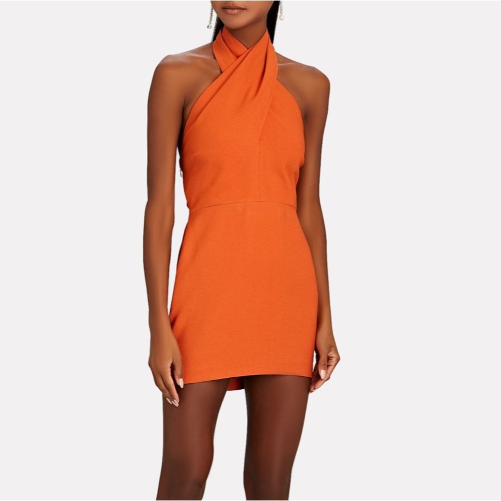 The Sei Orange Halter Dress